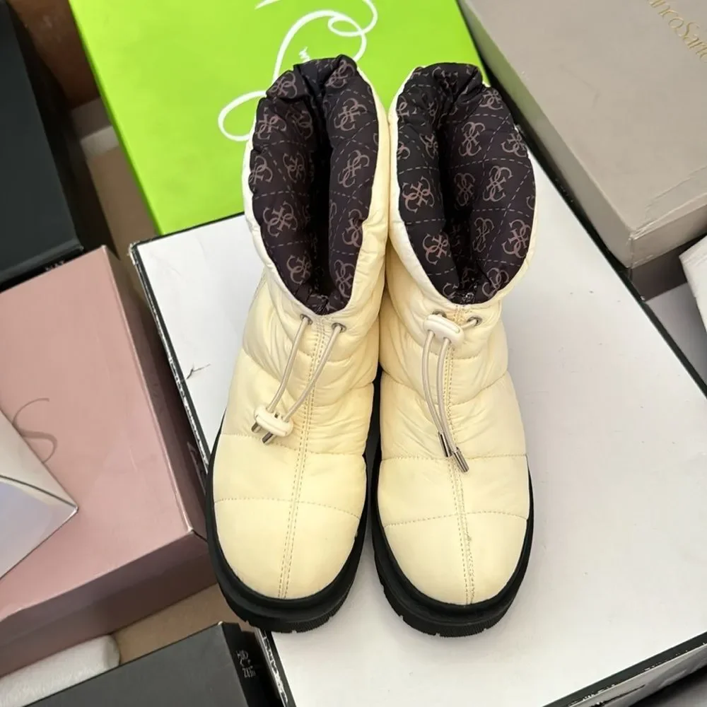 GUESS Leeda Padded Ankle Boot Ivory - Picture 4 of 6